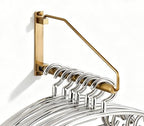 Folding Wall Mounted Clothes Hanger Rack Clothes Hook Solid Brass with Swing Arm Holder Clothing Hanging System Closet Storage Organizer Heavy Duty Drying Rack Wall Mount, Antique Brass by NEWRAIN