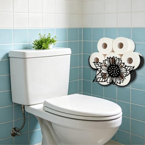 Sunflower Toilet Paper Holder Wall Mount/Stand for Extra 8 Rolls - Image 6