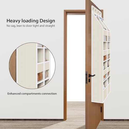 Univivi Upgraded Over Door Organizer for Baby Stuff, Beige Pattern, 5-Shelf - Image 2