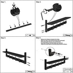 AMBIRD Wall Hooks with Shelf Entryway Hanging Wood Coat Hooks with Shelf Wall-Mounted Coat Hook Rack with 5 Dual Hooks for Bathroom, Living Room, Bedroom (Stylish Black) - Image 5