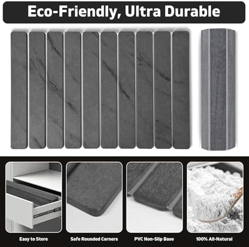 Large Stone Dish Drying Mat for Kitchen Counter, Quick Dry Dish Drying Mats, Foldable Absorbent Diatomaceous Earth Mats for Plate Rack Bottles Cups, Match Any Countertop (Gray Marble 24"×16" & 8"x4") - Image 5
