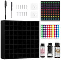 64 Grids Hair Color Organizer for 2oz Shades EQ Wall Mounted Hair Color Rack Stackable Hair Dye Holder Paint Bottle Rack Stand for Salon Decor Lumishine Igora Vibrance Deepshine Use (1, Black) by SKLENICE