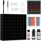 64 Grids Hair Color Organizer for 2oz Shades EQ Wall Mounted Hair Color Rack Stackable Hair Dye Holder Paint Bottle Rack Stand for Salon Decor Lumishine Igora Vibrance Deepshine Use (1, Black) by SKLENICE