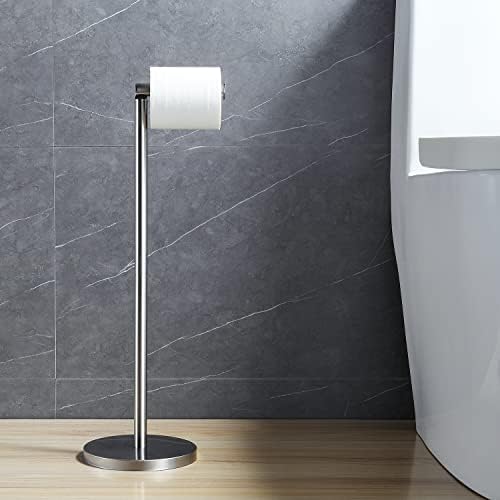 BGL Toilet Paper Holder Brushed Nickel 2 Pack Standing On Floor, Tissue Holder with Reserve Storage Paper Rolls, Free-Standing - Image 6