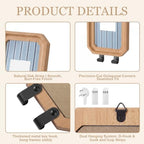 Marsui 2 Set Solid Oak Photobooth Strip Frame with Key Hooks Wall-mounted Photo Frame Fits 2 x 6 Inch Photo Strips, for Home Wall Wedding Graduation Decor - Image 3