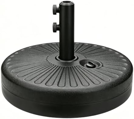 20 Inch 50 Lbs Fillable Heavy Duty Umbrella Base, Stable Outdoor Stand, Durable Holder for Lawn Patio Deck and Poolside Parasols, Black50 by Unknown