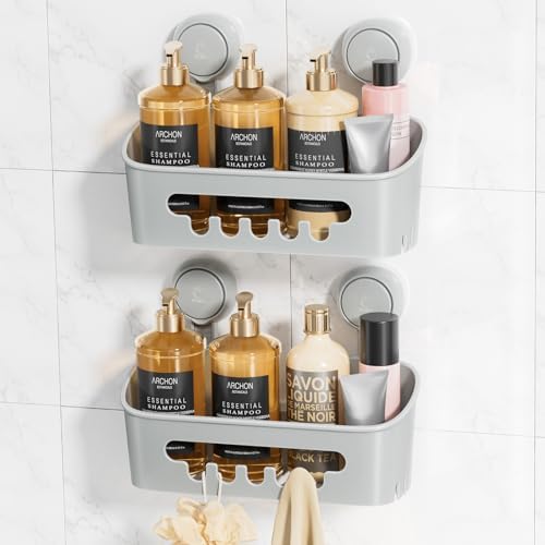 LEVERLOC Shower Caddy Suction Cup,Shower Organizer Bathroom Shelf by LEVERLOC