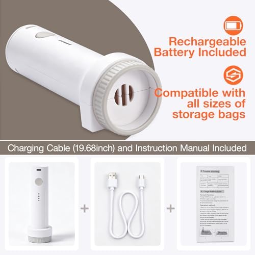 40 Pack Vacuum Storage Bags with Rechargeable Electric Air Pump - Image 6