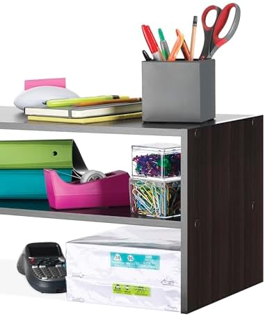 Whitmor Stackable 31" Extra Wide 2-Shelf Storage Organizer, Espresso，2 Pack - Image 3