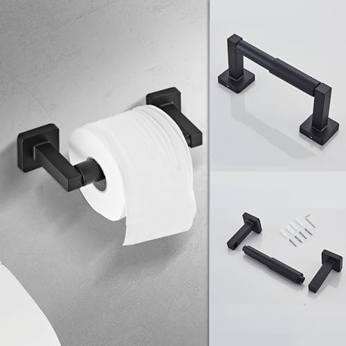 Matte Black Bathroom Hardware Set 8 Pieces,Towel Bar Set Stainless Steel Wall Mounted, Includes 23.6In Hand Towel Bar, Towel Ring, Robe Towel Hooks,Toilet Paper Holder, Bathroom Towel Rack Set - Image 5