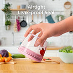 Ankou 400ml Meal Prep Container Set of 4 Pink Tritan Plastic Food Storage Containers with Lids, Airtight Leakproof Pop Top Lid Bowl for Breakfast Leftovers - Image 3