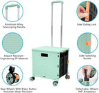 FELICON SELORSS Foldable Utility Cart Folding Portable Rolling Crate-Green - Image 2