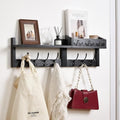 28.9" Wall Hanger Coat Rack Key Holder Wall Mount with Shelf,11Shelf with Coat Hooks Wall Mount, Coat Hangers for Bathroom, Living Room, Bedroom (Black) by Unknown