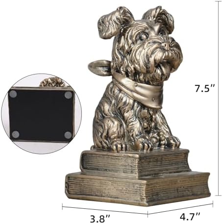 Vintage Antique Gold Dog Bookends,Decorative Book Ends for Shelves - Image 3