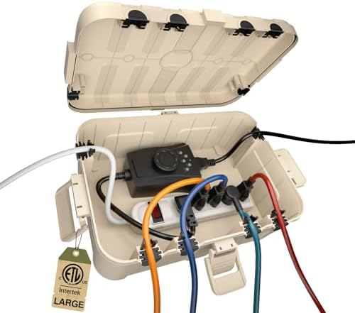 Flemoon Large Outdoor Electrical Box, IP54 Waterproof Extension Cord Cover by FLEMOON