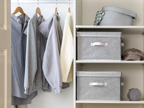 StorageWorks Fabric Storage Bins with Lids, Closet Storage Bins - Image 4