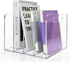 5mm Acrylic Magazine File Holder, 4 Compartment Desk Organizer - Image 3