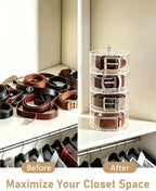 Belt Organizer, 4-Tier Acrylic with Dust Cover, for Closet, Clear - Image 6