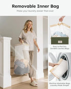 SOLEDI 100L Laundry Hamper with Lid, Large Collapsible Laundry Basket - Image 4