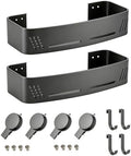 2-Pack Suction Cup Shower Caddy with Hooks, Gun Grey Aluminum by PHXGrove