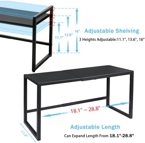 150 LBS Expandable Storage Shelves, Adjustable Metal Shelving Unit Rack - Image 2