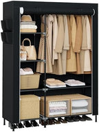 CASAMAYA Portable Closet, 48 Inch Large Capacity Wardrobe Closet, Clothes Storage Organizer with Shelves and Hanging Rod, Easy to Assembly, Black PCT221B01 by Unknown