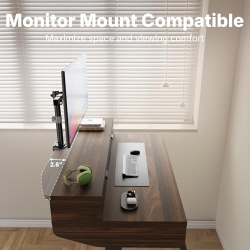 HUANUO 32 x 20 Inch Electric Standing Desk with 4 Drawers, Walnut - Image 4