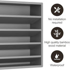 Orimade 4 Tier Spice Rack Organizer for Cabinet, Freestanding Bamboo Seasoning Rack for Countertop, Cupboard, Pantry, Kitchen, 13.18 x 4.13 x 12.2 inches(Spice Jars Not Included), Grey - Image 4