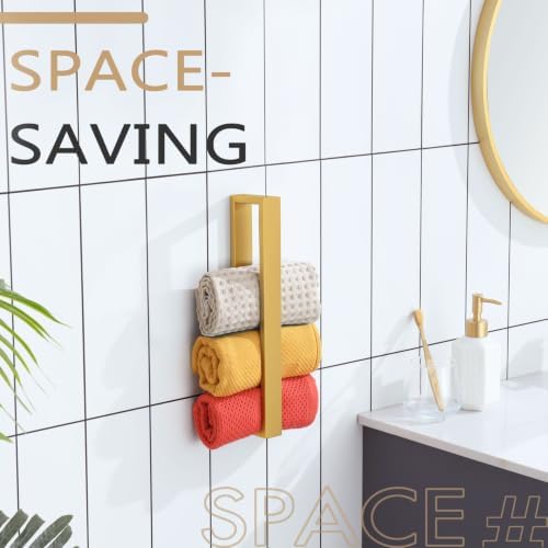 KOKOSIRI Towel Bar Brushed Gold Hand Towel Holder 12 Inch Kitchen Towel Hanger Rack Stainless Steel Bathroom Hardware Wall Mounted, 1 Pack B4008BG-L12 - Image 3