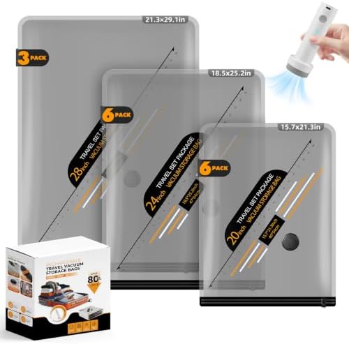 15 Pack Vacuum Storage Bags, Vacuum Seal Bags for Travel by CleanBeastie