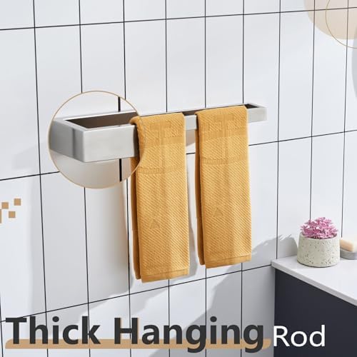 KOKOSIRI Towel Bar Brushed Nickel Bath Towel Hanger Holder 16-Inch Kitchen Rack Stainless Steel for Bathroom Hardware Wall Mount, 1 Pack B4008BR-L16 - Image 6