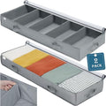 Under Bed Storage Containers, 2 Pack Under the Bed Bags, Clear Underbed Storage Bins with Sturdy | Adjustable Dividers | Sidewalls | Bottom, Closet Organizer for Clothes Sheet Blankets, 47.5x16x6in by Luvhomee