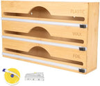 Bamboo 3-in-1 Wrap Dispenser with Cutter - 12" Rolls - 8 Units by BambooMN
