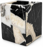 Natural Calacatta Black Marble Makeup Brush Holder, Pen Holder by Unknown