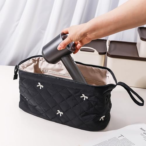 GISMTR Large Quilted Hair Tools Travel Bag for Hair Dryer Aesthetic Cute Dustproof Travel Organizer Flat Curling Iron Travel Organizer - Image 6