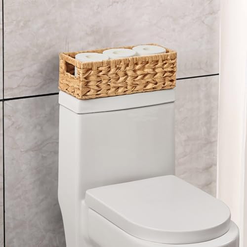 Vagusicc Wicker Storage Basket, Wicker Baskets with Handles, Toilet Paper Basket for Toilet Tank Top, Small Wicke Baskets for Organizing Shelves, 2-Pack - Image 3