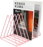 EASEPRES Vinyl Record Holder Storage, 9 Slot Metal Magazine Book Album Display Rack, Stylish Triangle Desktop File Sorter Organizer for Home Office, Pink Pack of 2 - Image 6