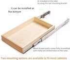 Mulush 26''W x 21''D x 3''H Pull Out Cabinet Drawer Soft Close Slide Out Wood Organizer for Kitchen, Finished, Bottom and Side Assembly (Wood Drawer Part Width is 25inch) - Image 5