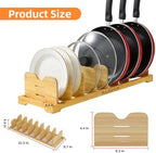 Pots and Pans Organizer Under Cabinet, Cutting Board/Baking Sheets Storage Rack, Adjustable Bamboo Pot Lid Holder, Pot Lid Organizer Inside Cabinet, Pot and Pan Organizers(Natural) - Image 2