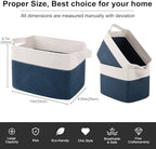 OIAHOMY Cotton Rope Storage Baskets for Organizing Blue & White 3-Pack - Image 3