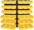 WALLPEG 36 Pack Pegboard Bin Kit – 18 Medium & 18 Large Yellow Peg Board Storage Bins | Parts Organizer for Garage, Workshop, Craft Room, Office & Workbench | Pegboard Accessory Organier | MADE IN USA by Wallpeg%E2%80%93PegboardAccessories