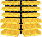 WALLPEG 36 Pack Pegboard Bin Kit – 18 Medium & 18 Large Yellow Peg Board Storage Bins | Parts Organizer for Garage, Workshop, Craft Room, Office & Workbench | Pegboard Accessory Organier | MADE IN USA by Wallpeg%E2%80%93PegboardAccessories