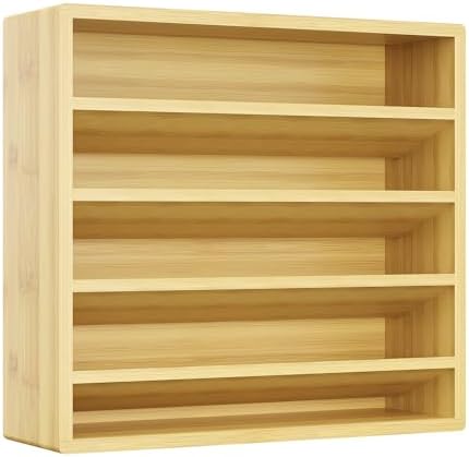 Orimade 4 Tier Spice Rack Organizer for Cabinet, Freestanding Bamboo Seasoning Rack for Countertop, Cupboard, Pantry, Kitchen, 13.18 x 4.13 x 12.2 inches(Spice Jars Not Included) by Orimade