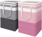 HomeHacks 2 Pack Laundry Baskets, Laundry Hampers Bags (Grey+Pink 88L) by HomeHacks