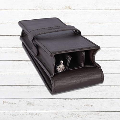 DiLoro Leather Triple Pen Case Pencil Pouch Holder for Three Fountain Ballpoint Rollerball Pens and Pencils - Image 6