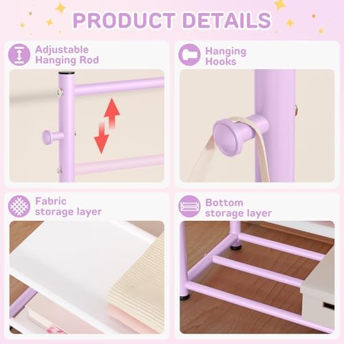 Kids Clothing Rack 2 Tier Baby Closet Toddler Dress up Racks - Image 5