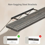 QEEIG Extra Long Floating Shelves for Wall (Grey, Set of 2, 47.2") - Image 4