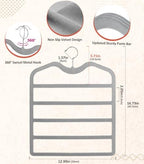 Pants Hangers Space Saving,5 Pack 5 Tier Velvet Short Neck Pants Hangers - Image 6
