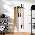 JNIHEEP Olympic Barbell Hanger,Garage Gym Bar Wall Rack,Vertical Barbell Mount Rack,Black Powder Coated,Space Saving Commercial or Home Gym Accessory,Holds Under 33mm Bar Size - Image 7
