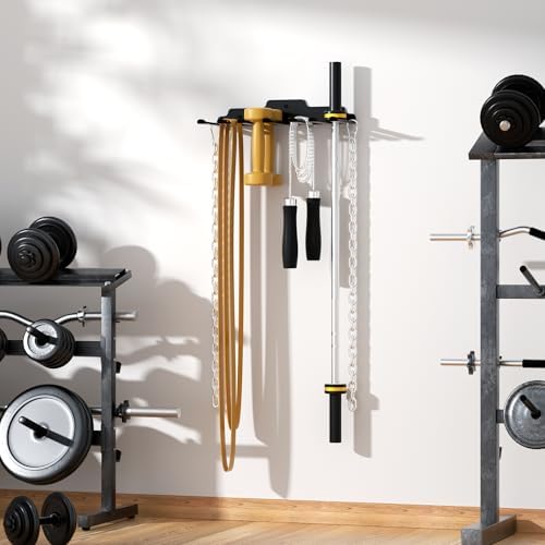 JNIHEEP Olympic Barbell Hanger,Garage Gym Bar Wall Rack,Vertical Barbell Mount Rack,Black Powder Coated,Space Saving Commercial or Home Gym Accessory,Holds Under 33mm Bar Size - Image 7